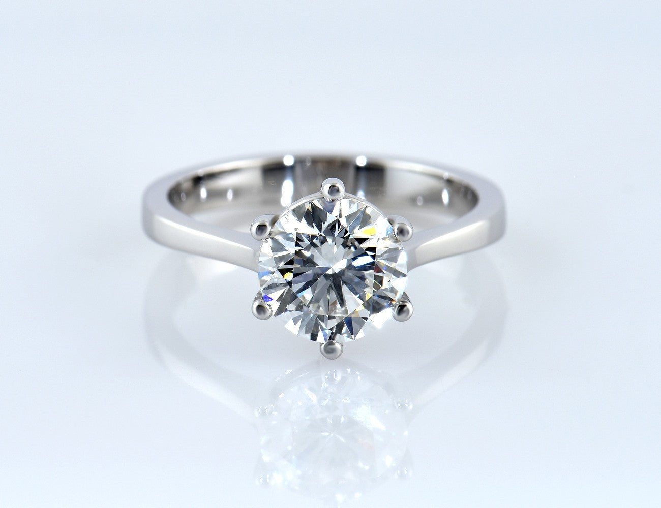 Solitär Ring 585/000 14 K Weißgold Diamant LG 2,00 ct mit IGI Zertifikat E/VVS2