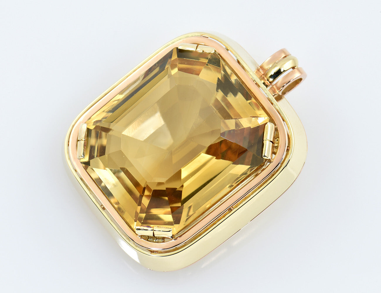 Anhänger und Brosche Citrin 585/000 14 K Gelbgold