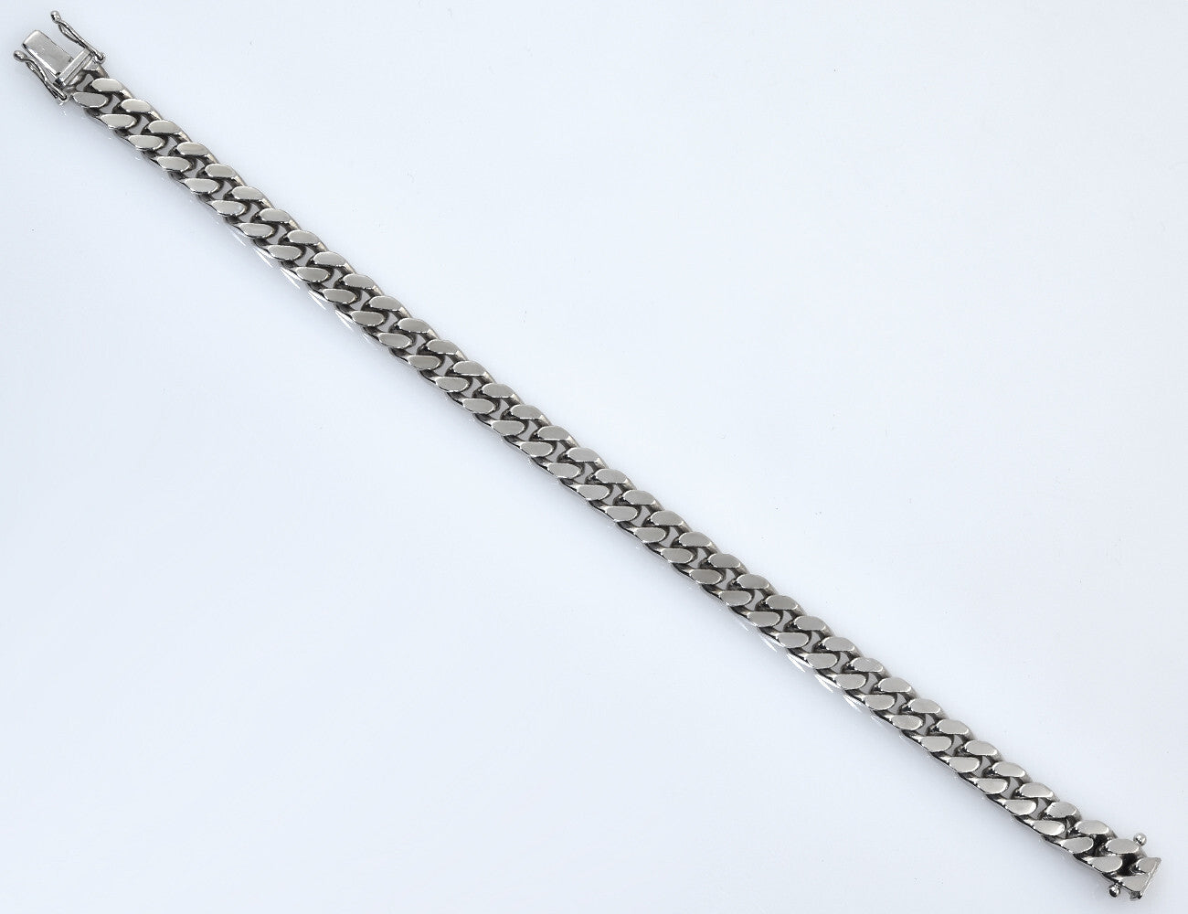Armband Flachpanzer 585/000 14 K Weißgold 18 cm lang