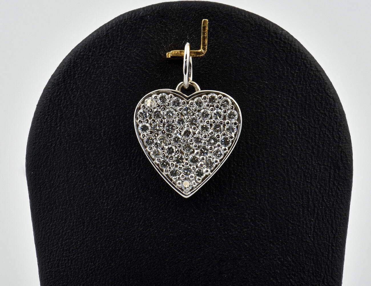 Anhänger Diamant Herz 585/000 14 K Weißgold 41 Brillanten 0,65 ct