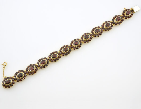Granat Armband 585/000 14 K Gelbgold19 cm lang