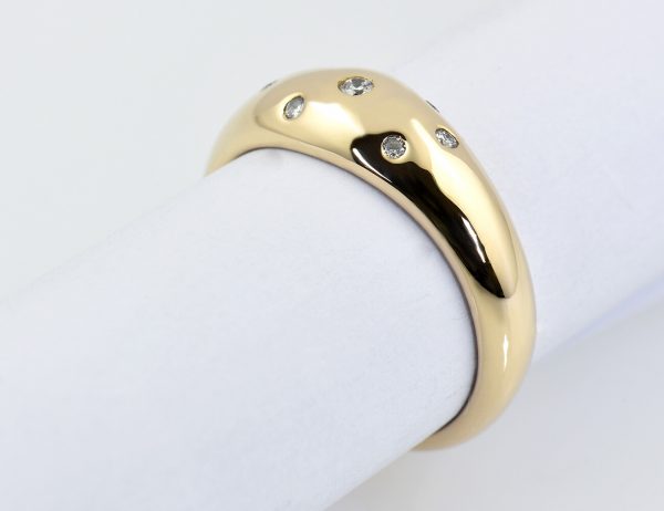 Diamant Ring 750/000 18 K Gelbgold 7 Brillanten zus. 0,08 ct