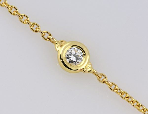 Kette 585/000 14 K Gelbgold  1 Brillant 0,10 ct, 98 cm lang
