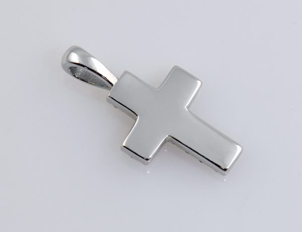 Anhänger Kreuz Diamant 585/000 14 K Weißgold 24 Brillanten zus. 0,24 ct
