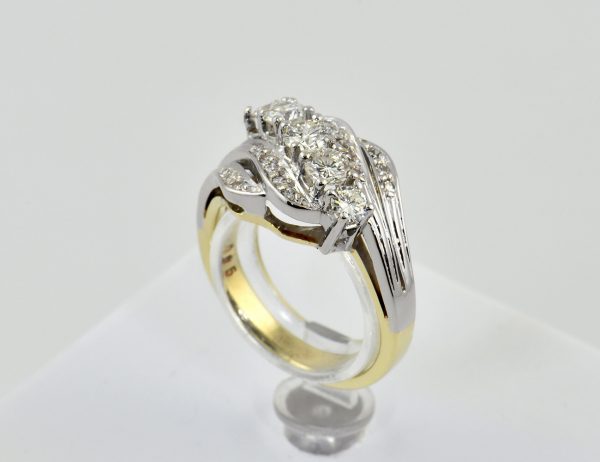 Diamant Ring 585/000 14 K Gelbgold 21 Diamanten zus. 0,85 ct