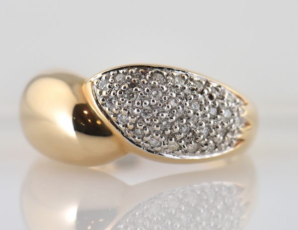 Bague en diamant, or jaune 585 14 carats, 27 brillants totalisant 0,50 ct