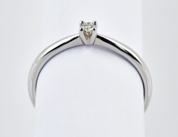 Solitär Diamant Ring 585/000 14 K Weißgold Brillant 0,05 ct