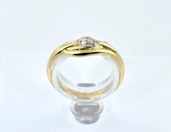 Diamant Ring 750/000 18 K Gelbgold 3 Brillanten zus. 0,03 ct