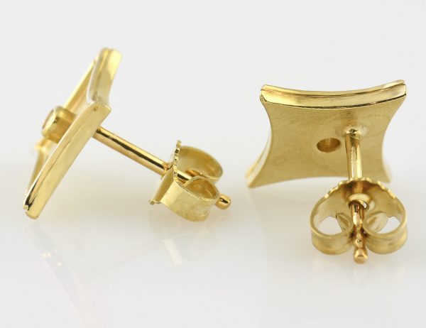 Ohrstecker 585/000 14 K Gelbgold, 2 Diamanten zus. 0,04 ct