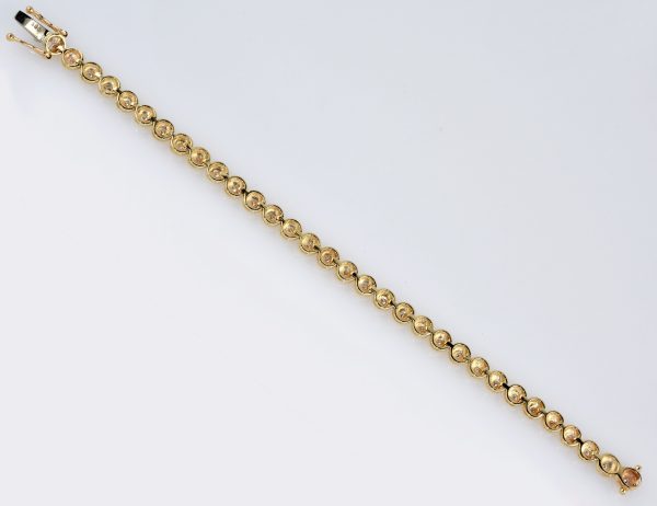 Tennis Armband 585/000 14 K Gelbgold 32 Brillanten zus. 0,32 ct, 17 cm