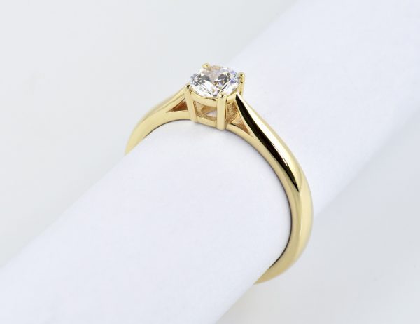 Solitär Swarovski Ring 585/000 14 K Gelbgold 0,70 ct Swarovski