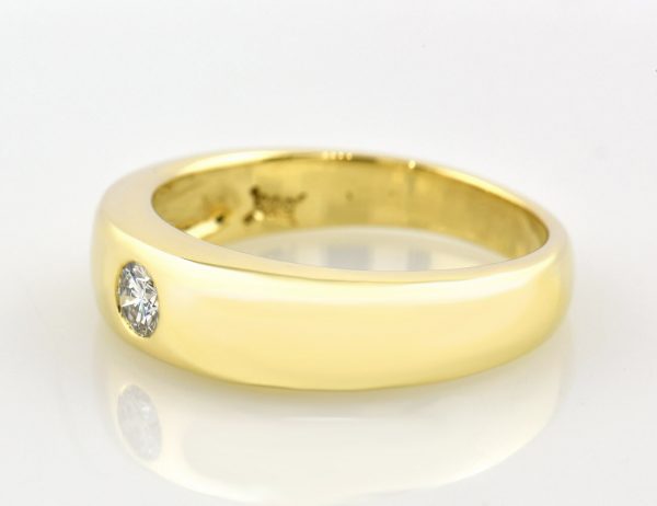 Diamant Solitär Ring 585/000 14 K Gelbgold Brillant 0,14 ct