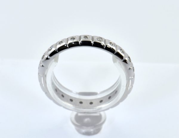 Memoire Diamant Ring 585/000 14 K Weißgold 23 Diamanten zus. 0,11 ct