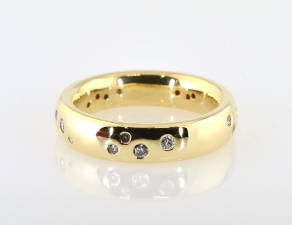 Diamant Ring 585/000 14 K Gelbgold 17 Brillanten zus. 0,35 ct