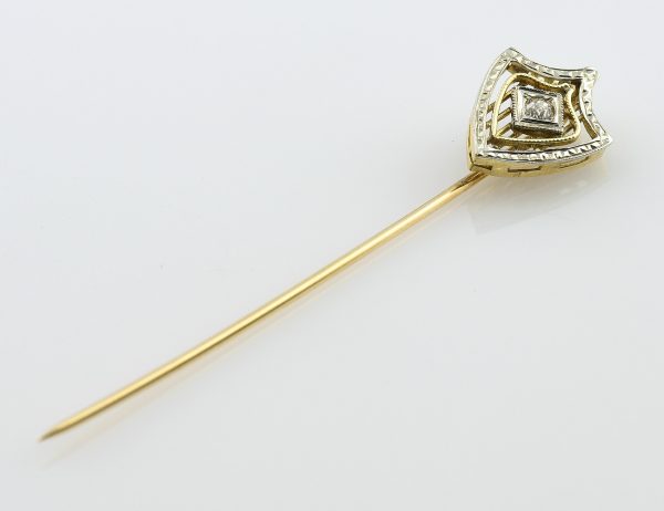 Anstecknadel 585/000 14 K Gelbgold mit 1 Diamant 0,09 ct