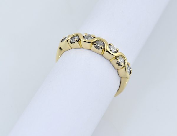 Diamant Ring 585/000 14 K Gelbgold 7 Brillanten zus. 0,55 ct