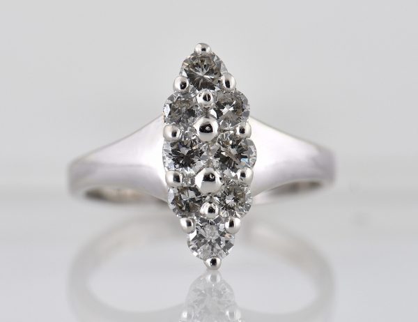Diamant Ring 585/000 14 K Weißgold 8 Brillanten zus. 0,76 ct