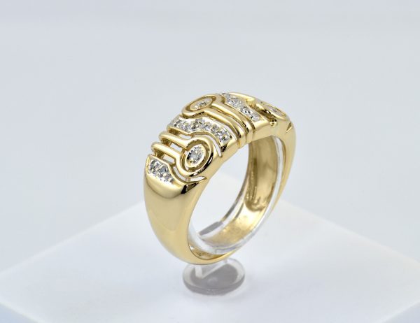 Diamant Ring 585/000 14 K Gelbgold 13 Diamanten zus. 0,12 ct