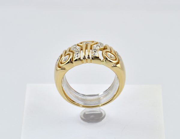 Diamant Ring 585/000 14 K Gelbgold 13 Diamanten zus. 0,12 ct