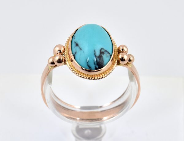 Ring Türkis 585/000 14 K Rotgold