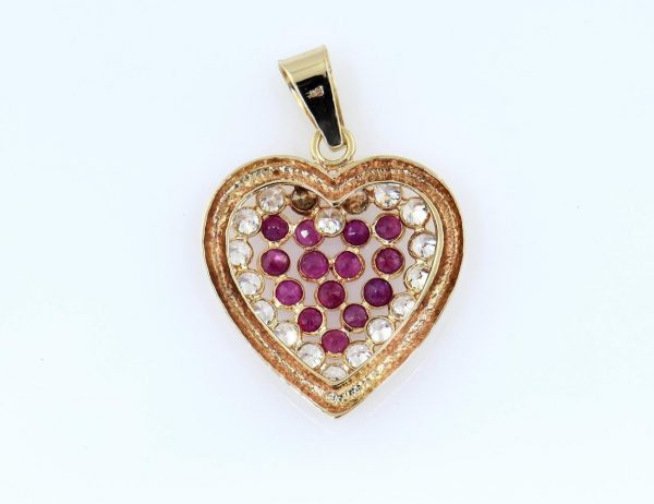Anhänger Herz Rubin 585/000 14 K Gelbgold Zirkonia