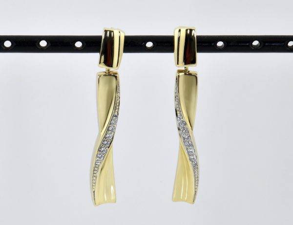 Ohrringe Ohrhänger 585/000 14 K Gelbgold, Zirkonia
