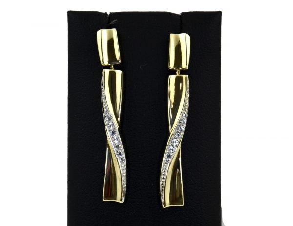 Ohrringe Ohrhänger 585/000 14 K Gelbgold, Zirkonia