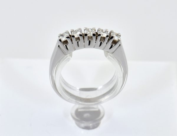 Diamant Ring 585/000 14 K Weißgold 5 Brillanten zus. 0,30 ct