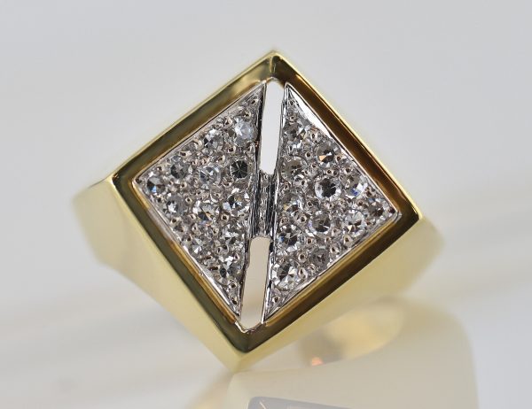 Diamant Ring 585/000 14 K Gelbgold 24 Brillanten zus. 0,48 ct