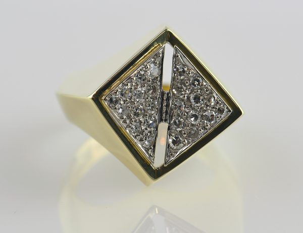 Diamant Ring 585/000 14 K Gelbgold 24 Brillanten zus. 0,48 ct