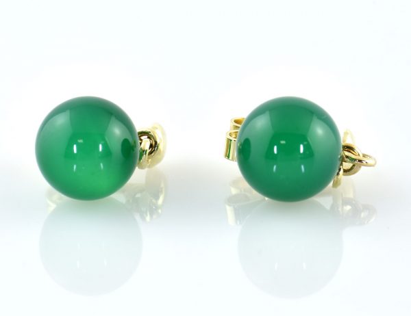 Ohrringe Jade  585/000 14 K Gelbgold Ohrstecker