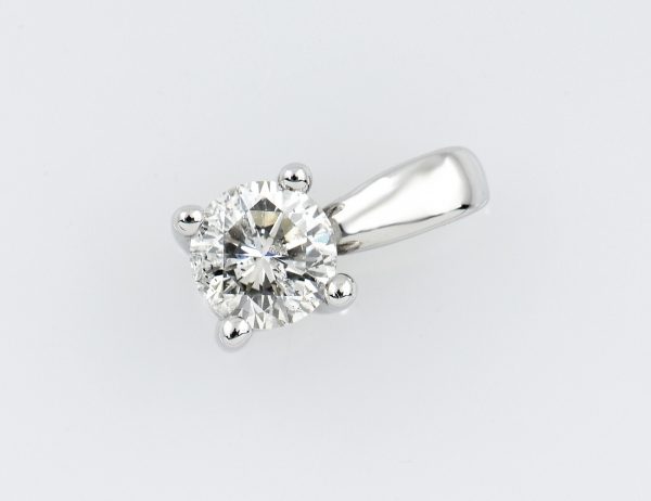 Diamant Solitär Anhänger 585/000 14 K Weißgold 1 Brillant  0,36 ct