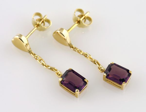 Ohrstecker Hänger Amethyst 585/000 14 K Gelbgold
