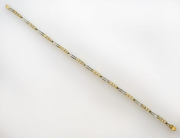 Armband 18 cm 750/000 18 K Weißgold/Gelbgold 30 Diamanten zus. 0,30 ct
