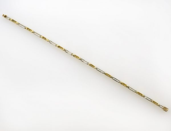 Armband 18 cm 750/000 18 K Weißgold/Gelbgold 30 Diamanten zus. 0,30 ct