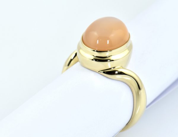 Ring Mondstein 375/000 9 K Gelbgold