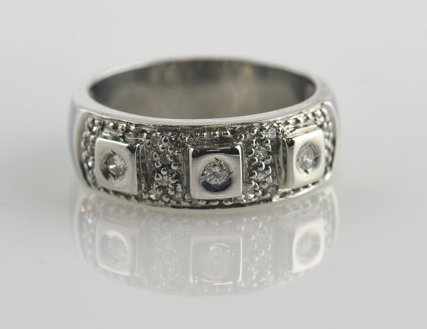 Diamant Ring 585/000 14 K Weißgold 23 Brillanten zus. 0,20 ct