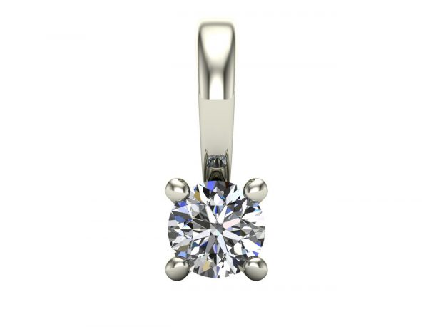 Diamant Solitär Anhänger 585/000 14 K Weißgold 1 Brillant  0,11 ct