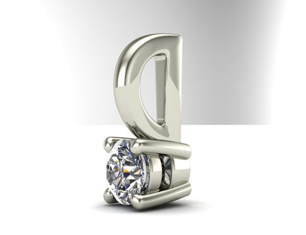 Diamant Solitär Anhänger 585/000 14 K Weißgold 1 Brillant  0,11 ct
