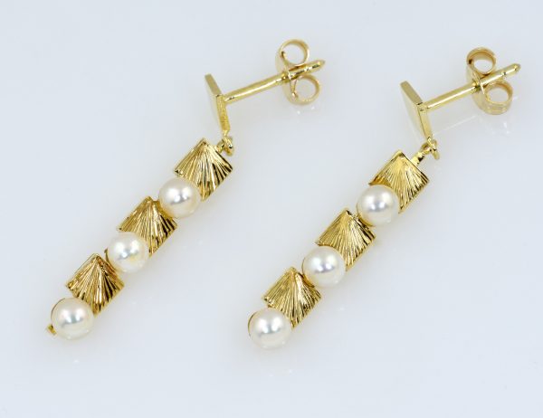 Ohrstecker Hänger 585/000 14 K Gelbgold Zuchtperle