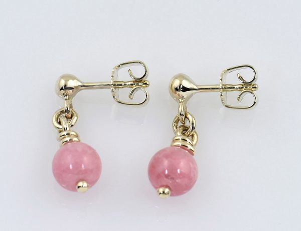 Ohrringe Rhodochrosit  585/000 14 K Gelbgold Ohrstecker