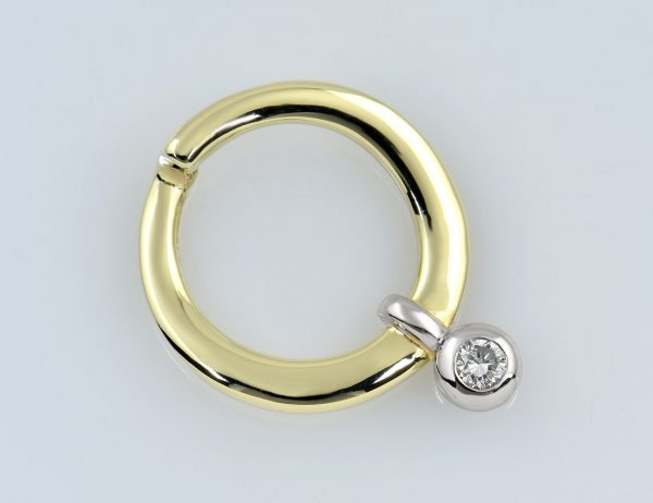 Anhänger Diamant 585/000 14 K Gelbgold 1 Brillant 0,13 ct