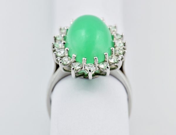 Diamant Ring Jade  585/000 14 K Weißgold 16 Brillanten zus. 0,80 ct