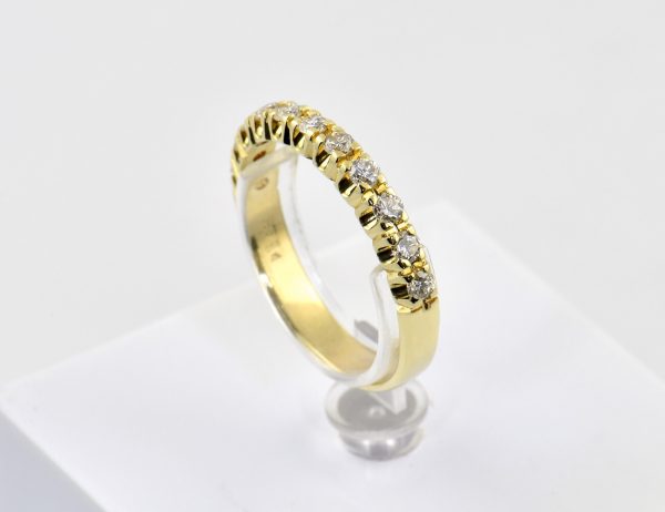Memoire Diamant Ring 585/000 14 K Gelbgold 11 Brillanten zus. 0,50 ct