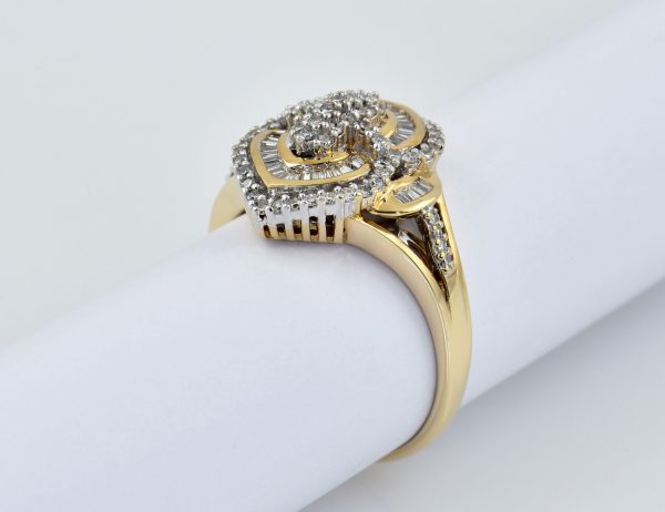 Diamant Ring 585/000 14 K Gelbgold 99 Diamanten zus. 1,00 ct