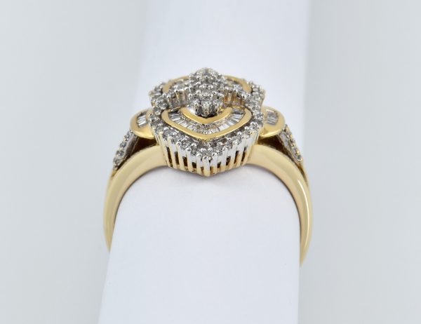 Diamant Ring 585/000 14 K Gelbgold 99 Diamanten zus. 1,00 ct