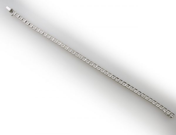 Armband 18 cm 585/000 14 K Weißgold 45 Diamanten zus. 0,75 ct