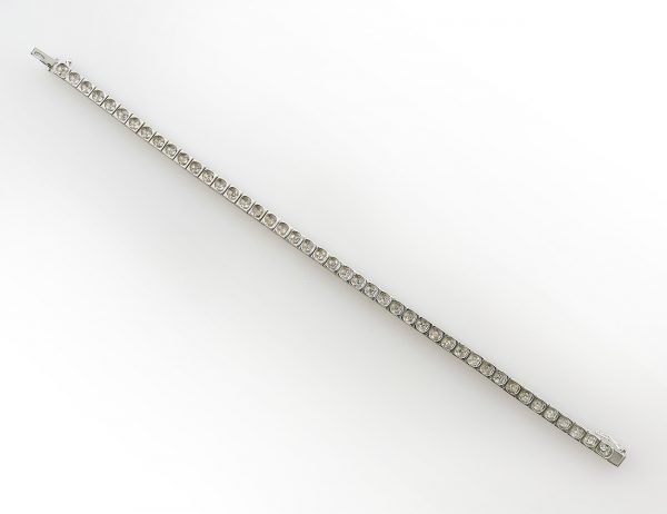 Armband 18 cm 585/000 14 K Weißgold 45 Diamanten zus. 0,75 ct