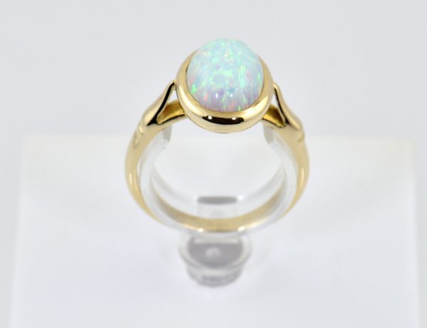 Ring Opal Synthese 585/000 14 K Gelbgold