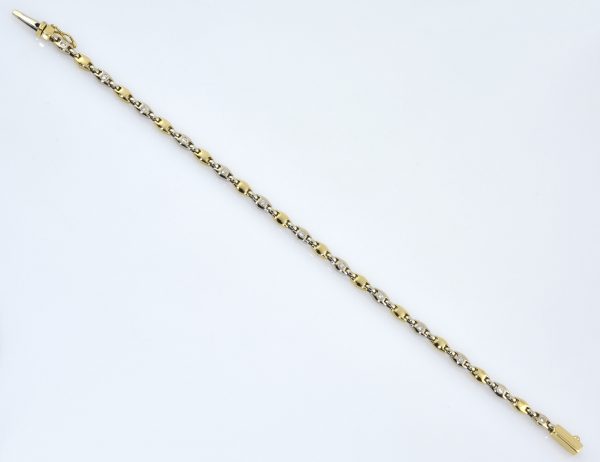 Armband 20,5 cm 750/000 18 K Weißgold/Gelbgold 13 Diamanten zus. 0,20 ct